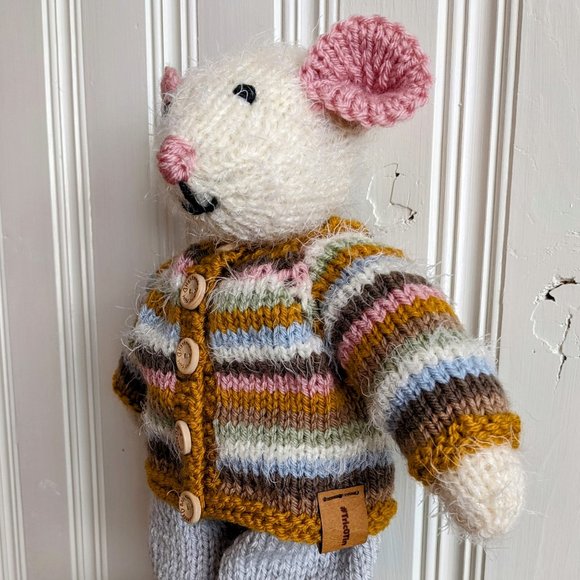 Meet George Mouse handmade tricot baby shower -birthday gift 16 inch - Picture 6 of 10